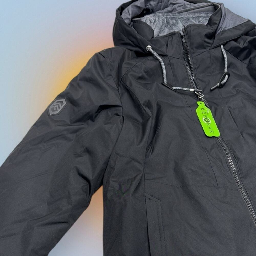 FREE COUNTRY Women's Small TRICLIMATE Black Hooded Jacket 3-IN-1 ⭐️ - Picture 7 of 9